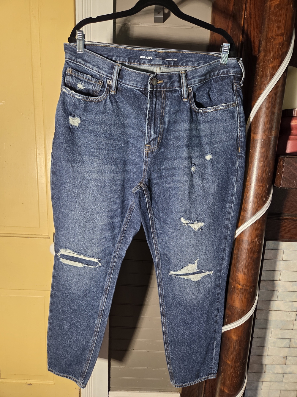 Old Navy Distressed Dark Blue Denim Jeans